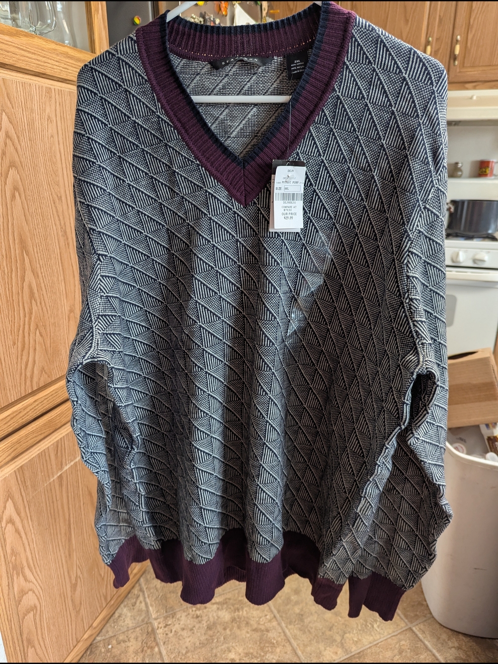 Sean John men's V-neck sweater XXL